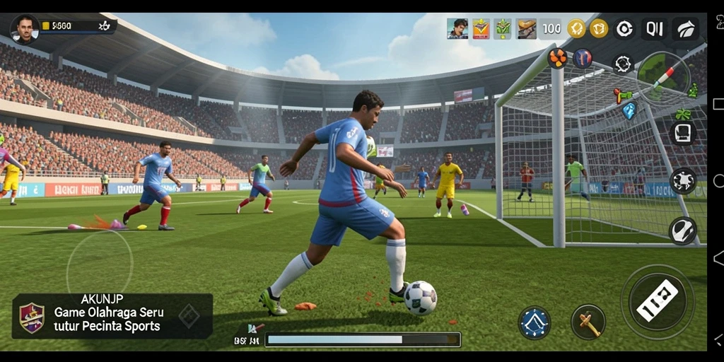 Tampilan menarik dari gameplay AKUNJP yang menampilkan aksi olahraga.