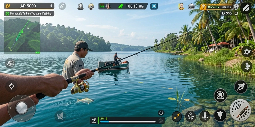 Tampilan menarik dari gameplay memancing di API5000.