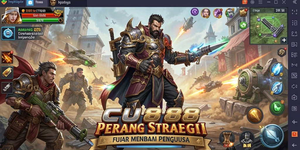 Screenshot gameplay CU888 yang menunjukkan strategi pertempuran yang mendebarkan.