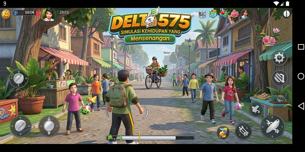 Tampilan gameplay menarik dengan berbagai aktivitas simulasi.