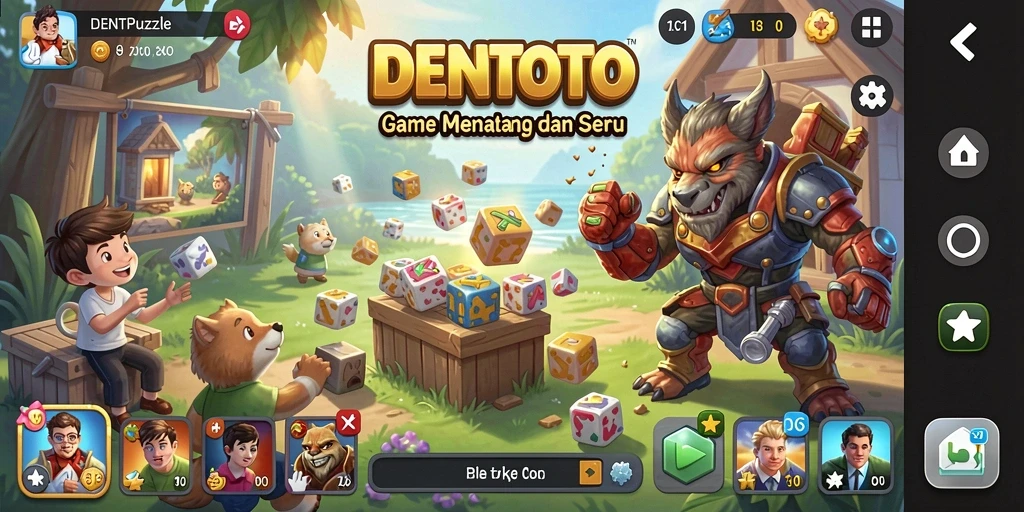 Tampilan gameplay DENTOTO dengan tantangan Puzzle yang menarik.