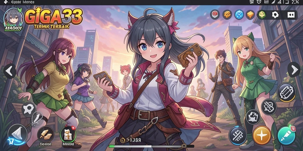 Gameplay seru dari GIGA33 dengan karakter anime cantik.
