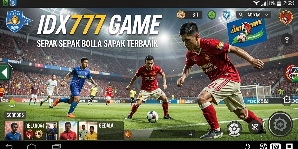 Tampilan gameplay seru dalam pertandingan sepak bola yang mendebarkan.
