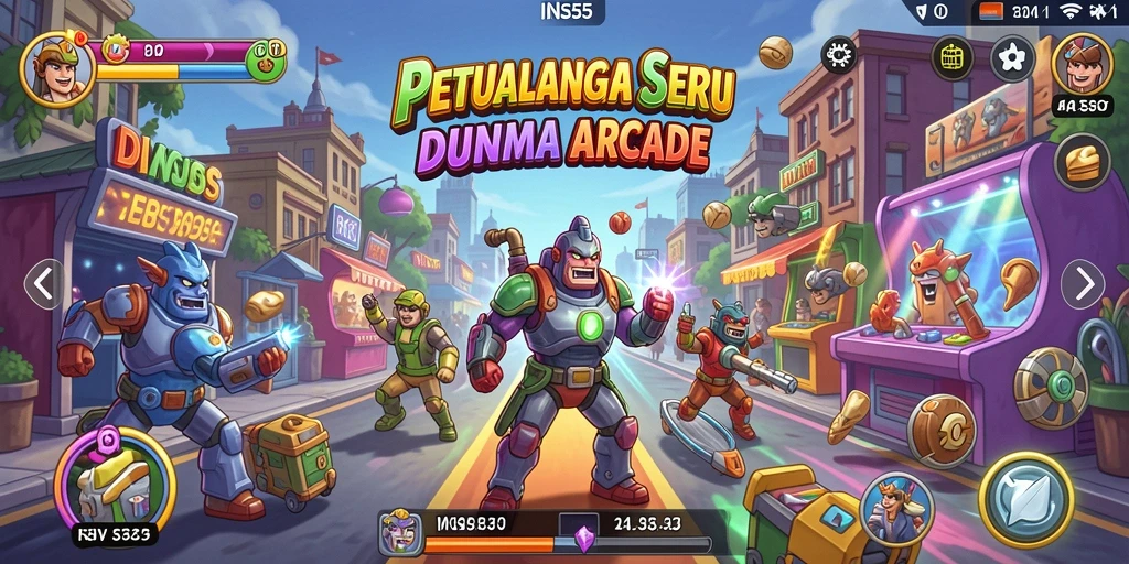 Screenshot gameplay INS55 dengan grafik menarik dalam aksi arcade.