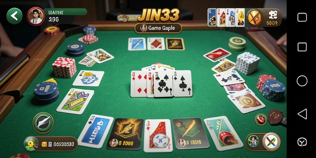 Tampilan gameplay Gaple yang seru dan mengasyikkan di JIN33.