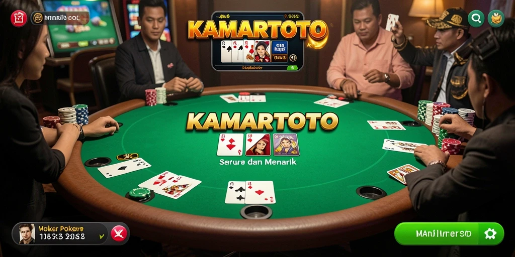 Screenshot KAMARTOTO menampilkan gameplay Poker yang seru dan interaktif.