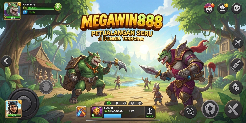 Tampilan gameplay MEGAWIN888 di dunia terbuka yang luas.