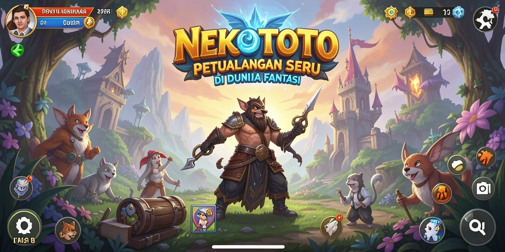 Tampilan gameplay NEKOTOTO yang seru dan penuh aksi RPG.
