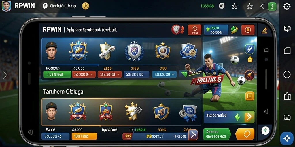 Tampilan utama gameplay Sportsbook di RPWIN dengan berbagai pilihan taruhan.