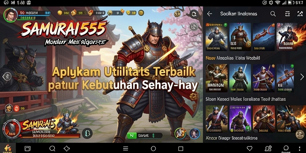 Tampilan utama aplikasi SAMURAI555 yang intuitif dan fungsional.