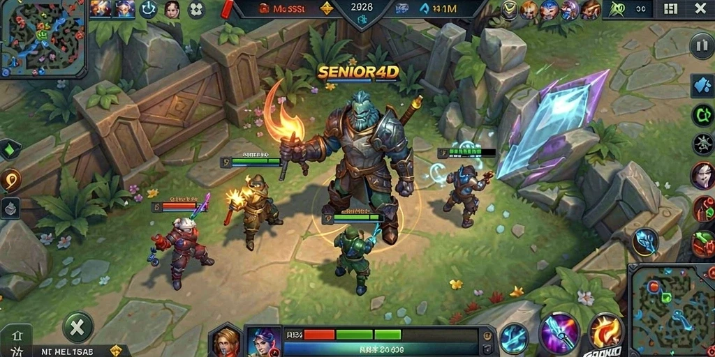 Screenshot gameplay dari SENIOR4D yang menampilkan aksi seru.