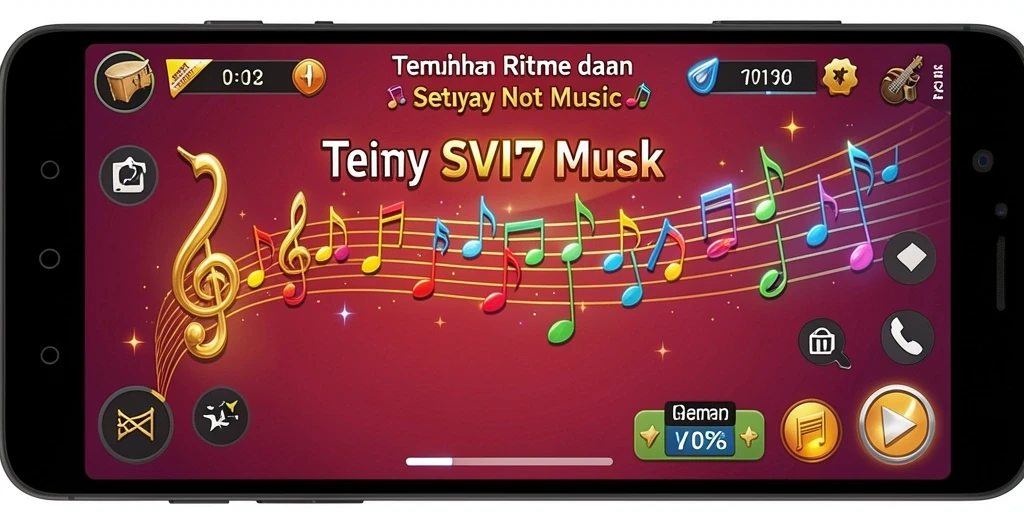 Screenshot gameplay SVIP7 menunjukkan pemain menikmati permainan musik yang seru.
