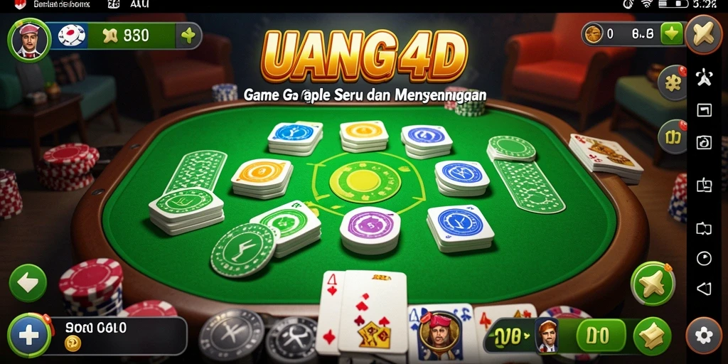 Screenshot gameplay UANG4D menampilkan keseruan bermain Gaple secara online.